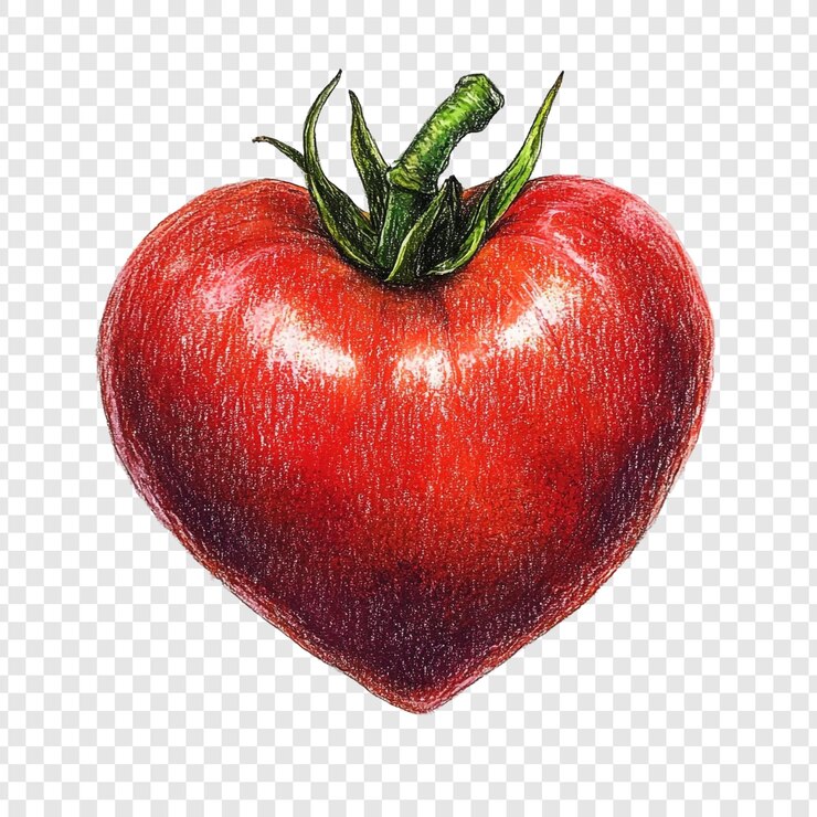 PSD Gratis heartshaped tomato a vibrant colored colored vegetable illustration