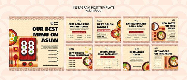 Gratis PSD heerlijk aziatisch eten instagram postset