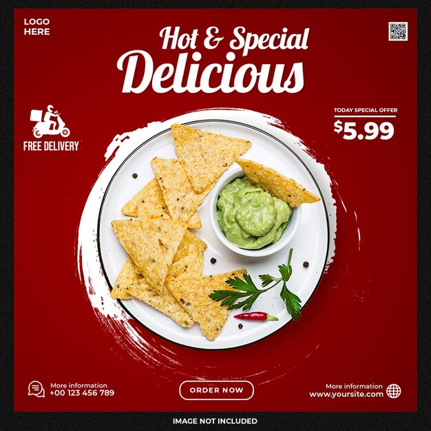 heerlijk eten menu social media sjabloon