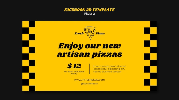Gratis PSD heerlijk eten pizzeria facebook-sjabloon