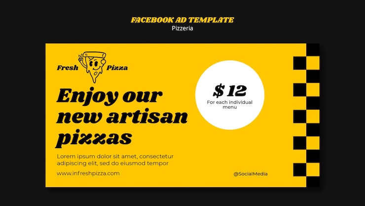 Gratis PSD heerlijk eten pizzeria facebook-sjabloon