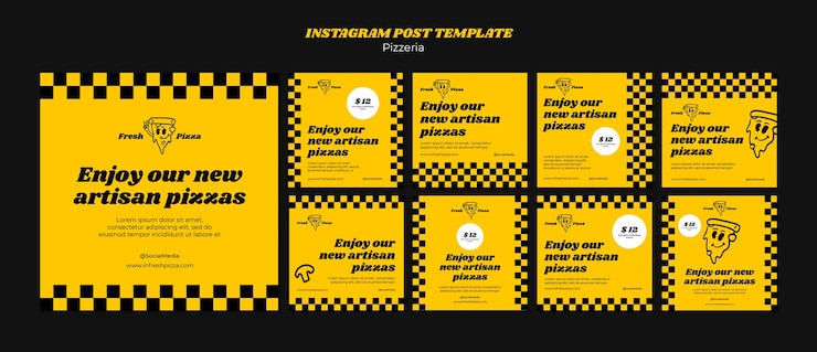 Gratis PSD heerlijk eten pizzeria instagram berichten sjabloon