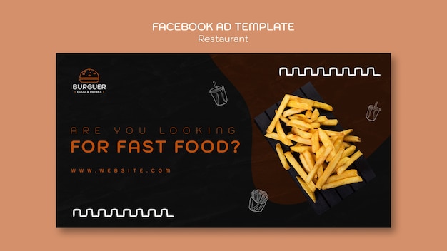 Gratis PSD heerlijk eten restaurant facebook sjabloon