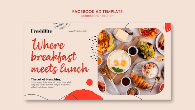 Heerlijk eten restaurant facebook sjabloon
