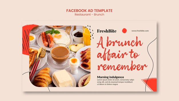 Heerlijk eten restaurant facebook sjabloon