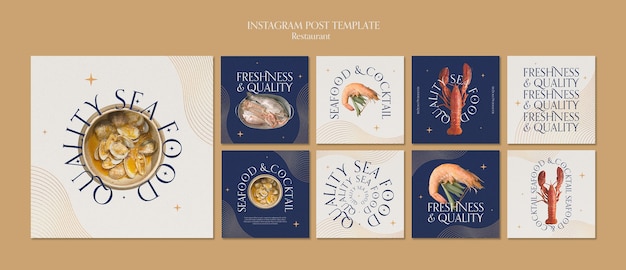 Gratis PSD heerlijk eten restaurant instagram posts