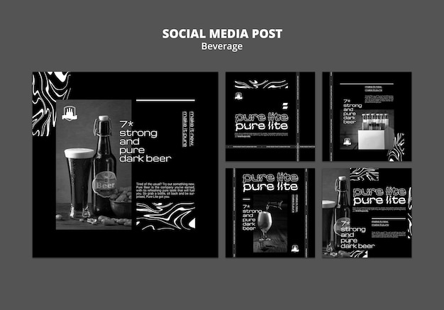 Gratis PSD heerlijke drank social media posts