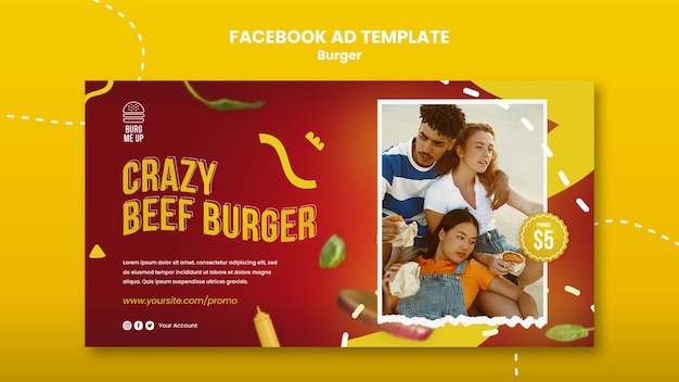 Gratis PSD heerlijke fastfood facebook-sjabloon