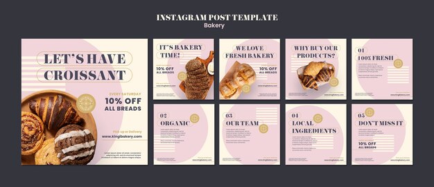 Heerlijke gebakken goederen instagram-berichten