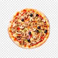 Gratis PSD heerlijke kaas pizza geïsoleerd op een transparante achtergrond.