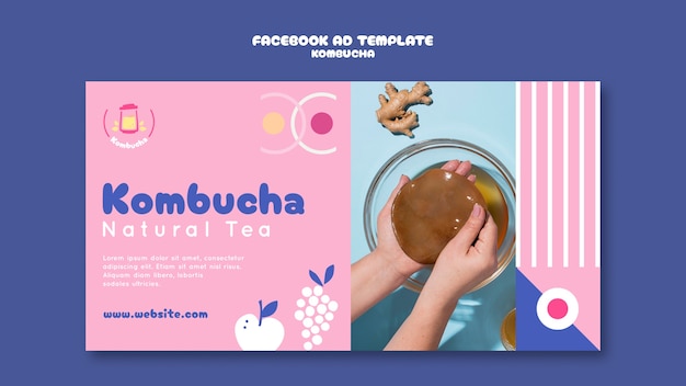 Gratis PSD heerlijke kombucha facebook-sjabloon