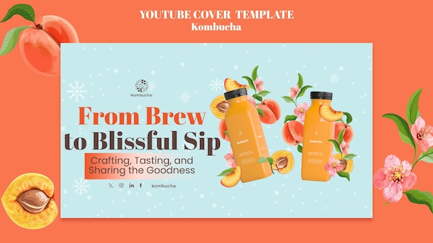 Gratis PSD heerlijke kombucha youtube-cover