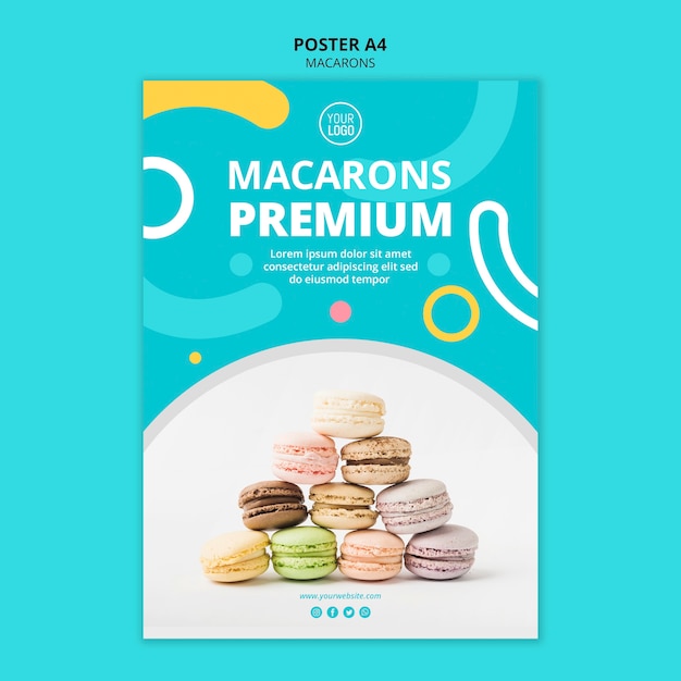 Heerlijke macarons premium poster sjabloon