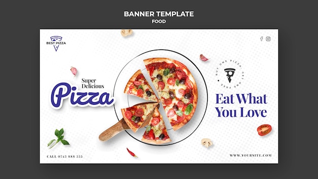 Gratis PSD heerlijke pizza horizontale banner sjabloon