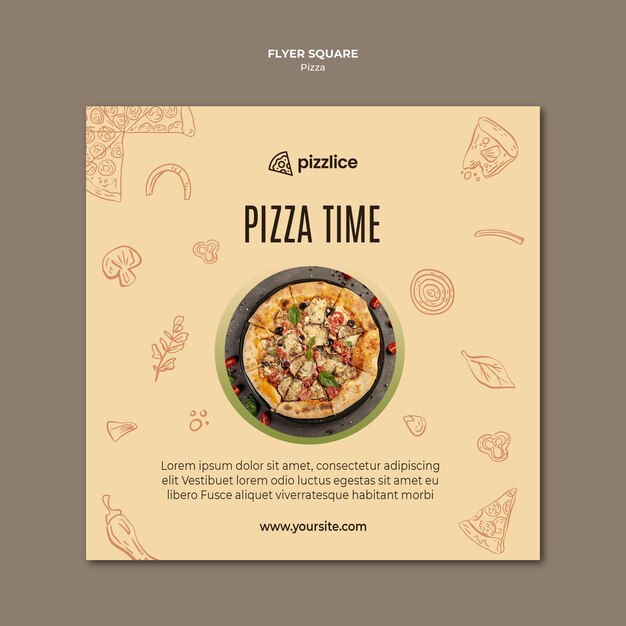Heerlijke pizza vierkante flyer ontwerpen