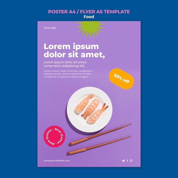 Heerlijke sushi folder sjabloon