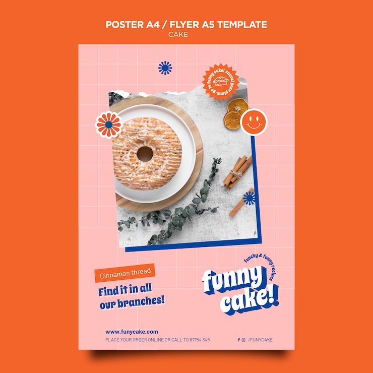 Gratis PSD heerlijke taart folder sjabloon