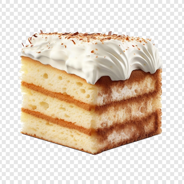 Gratis PSD heerlijke vanille taart gesneden op een transparante achtergrond