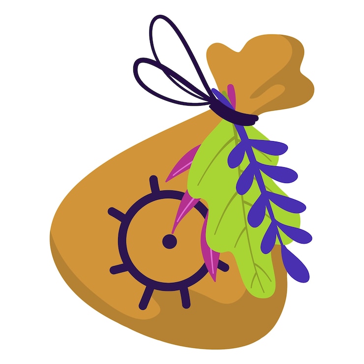 PSD gratuito herbs sack isoteric symbol illustration