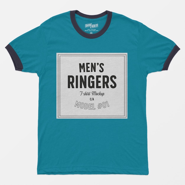 Gratis PSD heren ringers t-shirt mockup