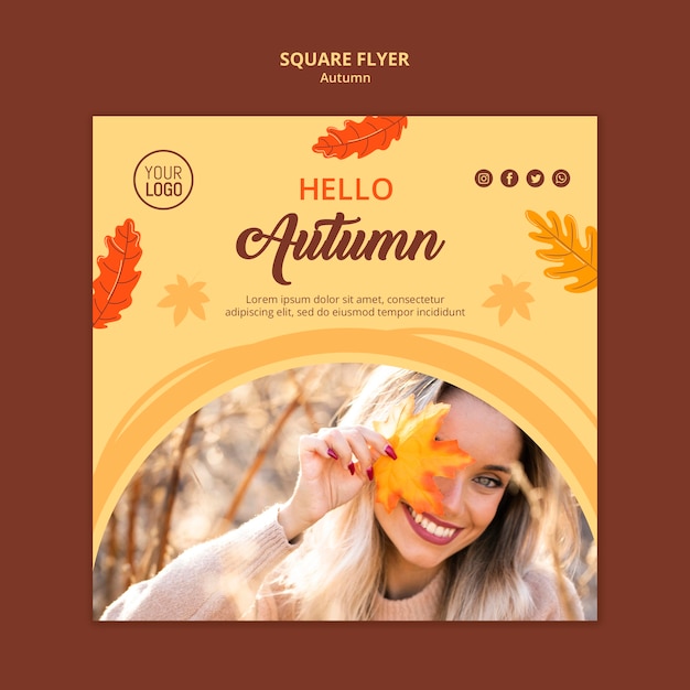 Gratis PSD herfst advertentie vierkante sjabloon folder