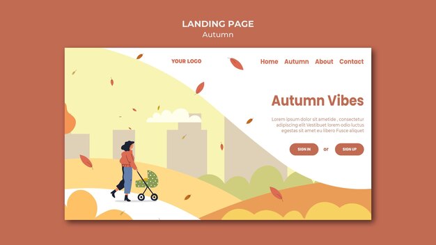 Gratis PSD herfst concept bestemmingspagina sjabloon