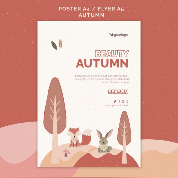 Herfst concept poster sjabloon