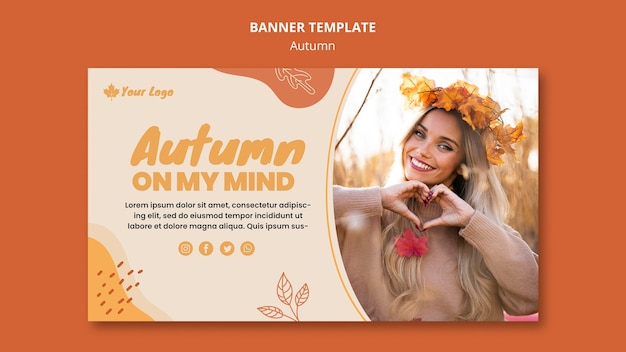 Gratis PSD herfst concept sjabloon voor spandoek