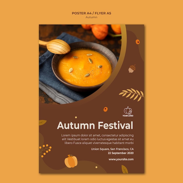 Gratis PSD herfst fest sjabloon flyer