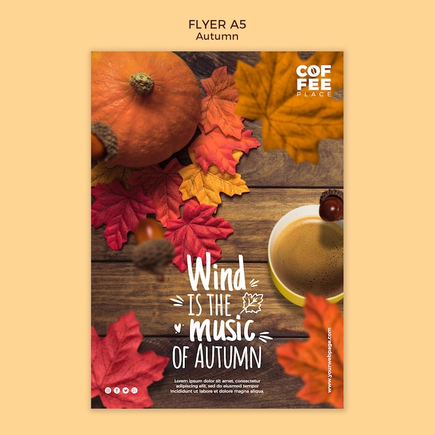 Gratis PSD herfst flyer sjabloon stijl