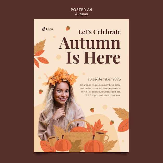 Gratis PSD herfst seizoen poster sjabloon