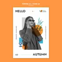 Gratis PSD herfst seizoen poster sjabloon