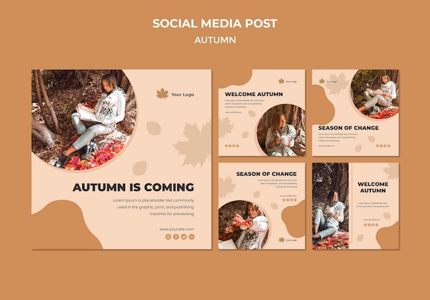 Herfst social media postsjabloon