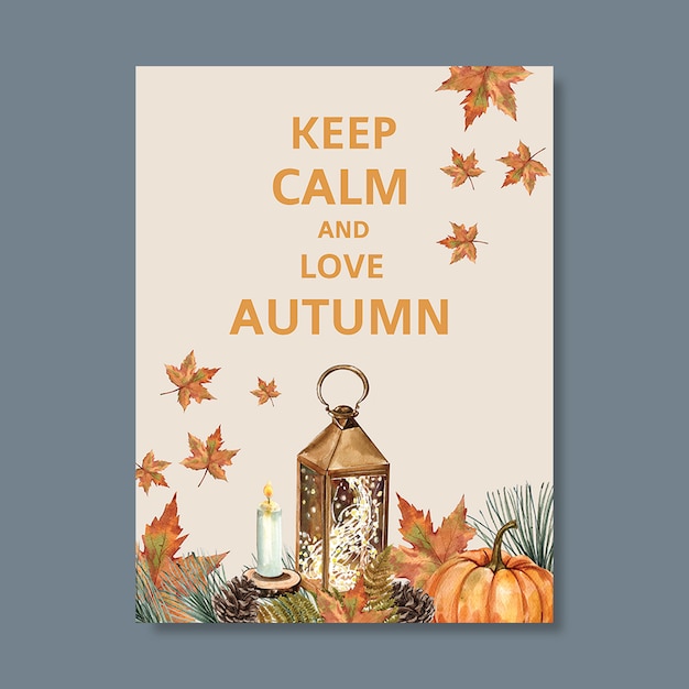 Gratis PSD herfst thema poster met levendige gebladerte sjabloon