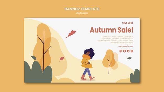 Herfst verkoop sjabloon voor spandoek