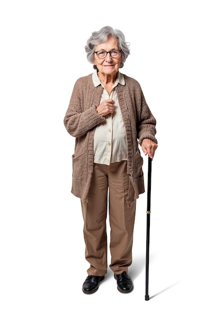 Una hermosa anciana posando