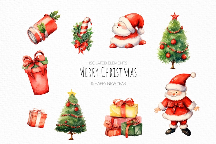 PSD gratuito hermosa colección de objetos navideños aislados.