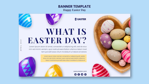 PSD gratuito hermosa plantilla de banner de evento del día de pascua