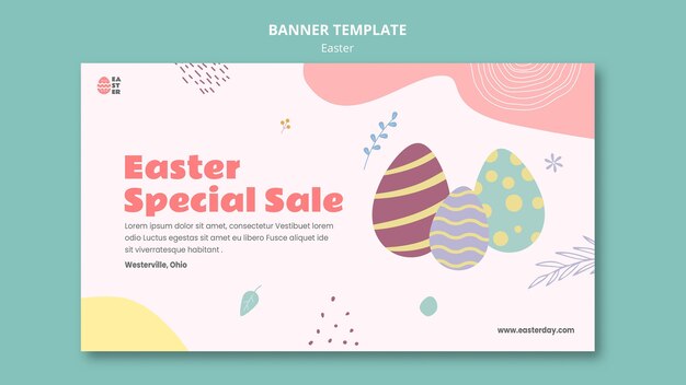Hermosa plantilla de banner de evento del día de pascua