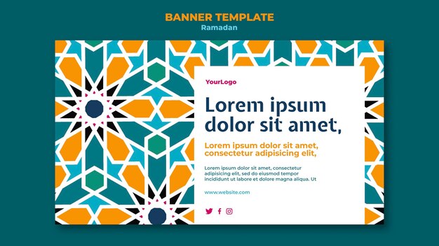 Hermosa plantilla de banner de ramadán