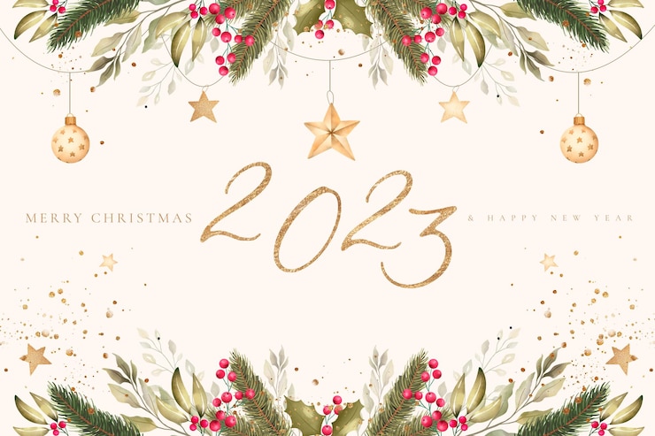 PSD gratuito hermoso fondo navideño con adornos de acuarela y naturaleza invernal
