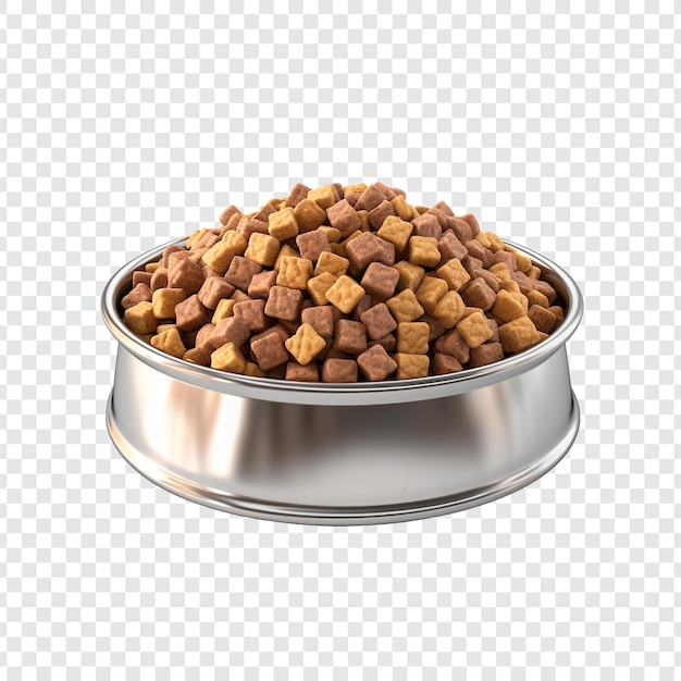 Hermoso plato de comida para perros aislado sobre fondo transparente