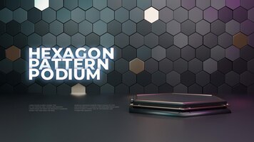 Hexagon 3d podium product display