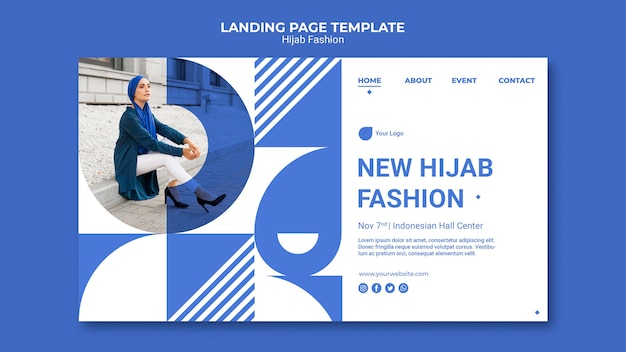 Gratis PSD hijab mode-bestemmingspagina