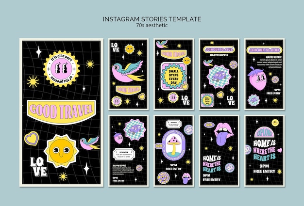 historias estéticas de instagram de los 70