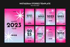 PSD gratuito historias de instagram de celebración de año nuevo