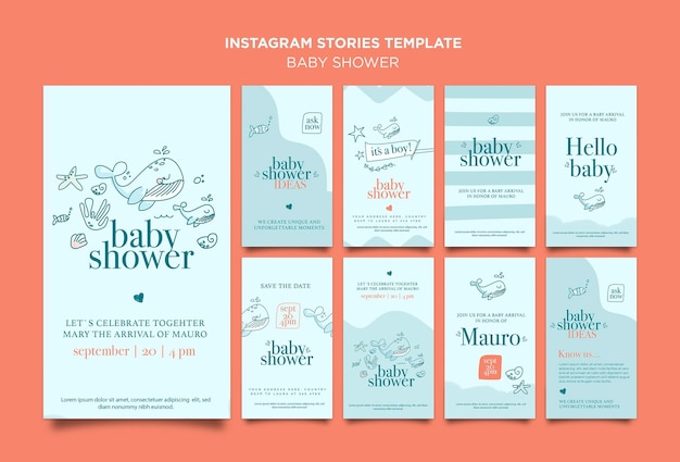 Historias de instagram de celebración de baby shower