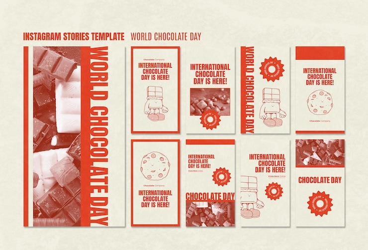 PSD gratuito historias de instagram de celebración del día mundial del chocolate