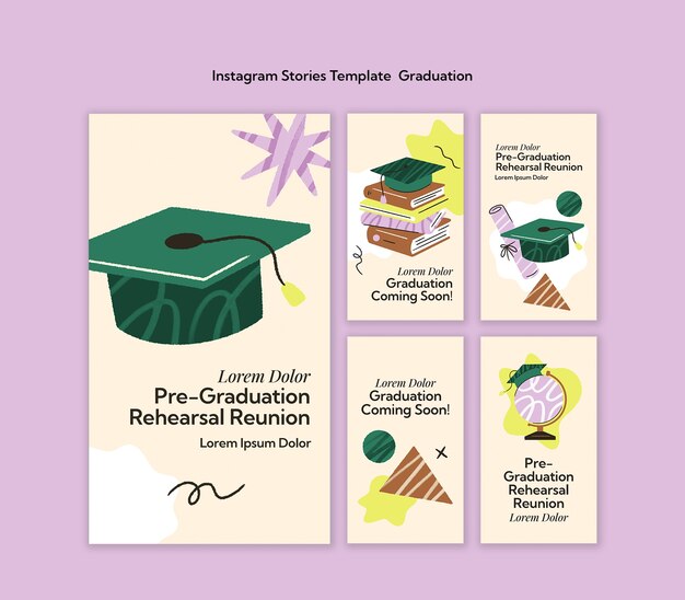 Historias de instagram de celebración de graduación
