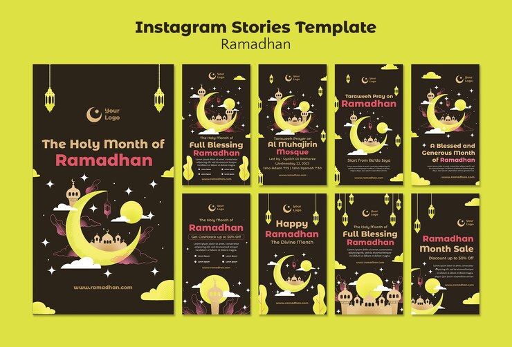 PSD gratuito historias de instagram de celebración de ramadán